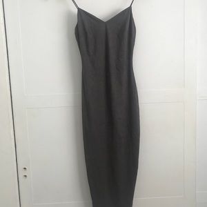 Fashion Nova Grey Sued Bodycon Dress Size S